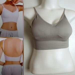 Anmose Open Back Sport Bra/Tank Size Medium Grey